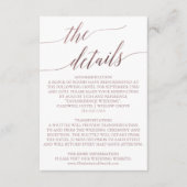 Elegant Roos Gold Calligrafie Details Invoegen Kaa Informatiekaartje (Voorkant)