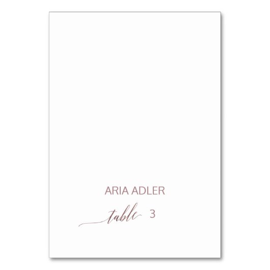 Elegant Roos Gold Calligrafie Escort Place Kaarten (Voorkant)