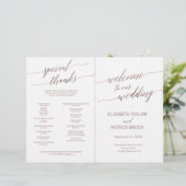Elegant Roos Gold Calligrafie gevouwen Volledig Pr (Staand voorkant)