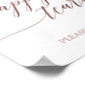 Elegant Roos Gold Calligrafie Happy Tears Poster (Hoek)