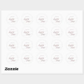 Elegant Roos Gold Calligrafie Happy Tears Ronde Sticker (Vel)