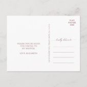 Elegant Roos Gold Calligrafie Hartelijk dank Briefkaart (Achterkant)