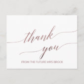 Elegant Roos Gold Calligrafie Hartelijk dank Briefkaart (Voorkant)