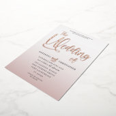 Elegant Roos Gold Calligrafie Het huwelijk van Folie Uitnodiging (Gedraaid)