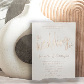 Elegant Roos Gold Calligrafie Het huwelijk van Folie Uitnodiging