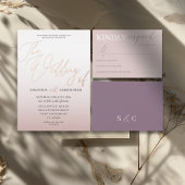 Elegant Roos Gold Calligrafie Het huwelijk van Folie Uitnodiging