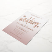 Elegant Roos Gold Calligrafie Het verbreken van Fo Folie Uitnodiging (Gedraaid)