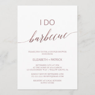 Elegant Roos Gold Calligrafie I Do Barbecue Kaart