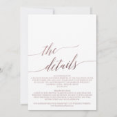 Elegant Roos Gold Calligrafie in één keer Kaart (Achterkant)