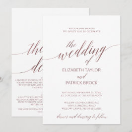 Elegant Roos Gold Calligrafie in één keer Kaart