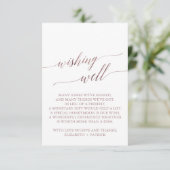 Elegant Roos Gold Calligrafie Informatiekaartje (Staand voorkant)