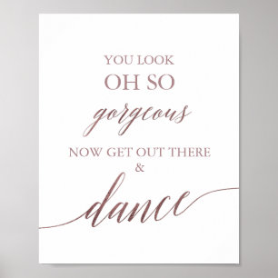 Elegant Roos Gold Calligrafie Je ziet er geweldig  Poster