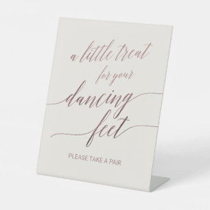 Elegant Roos Gold Calligrafie Kosten voor ivoor- Reclamebord Met Voetstuk