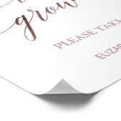 Elegant Roos Gold Calligrafie Laat de liefde groei Poster (Hoek)