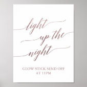 Elegant Roos Gold Calligrafie licht de nacht op Poster (Voorkant)
