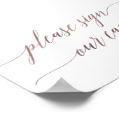 Elegant Roos Gold Calligrafie Onderteken ons Canva Poster (Hoek)