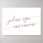 Elegant Roos Gold Calligrafie Onderteken ons Canva Poster (Voorkant)