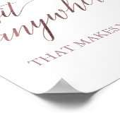 Elegant Roos Gold Calligrafie, overal te vinden Poster (Hoek)