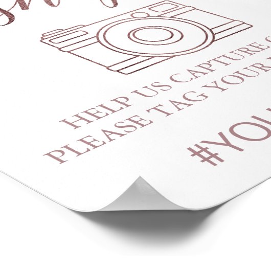 Elegant Roos Gold Calligrafie Poster (Hoek)