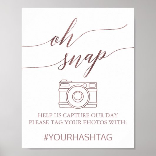 Elegant Roos Gold Calligrafie Poster (Voorkant)