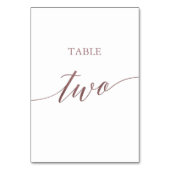 Elegant Roos Gold Calligrafie Tabel 2 Kaart (Achterkant)