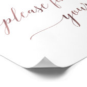 Elegant Roos Gold Calligrafie vind je zitplaatje Poster (Hoek)