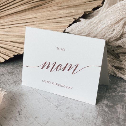 Elegant Roos Gold Calligrafie voor mijn moeder bru Kaart
