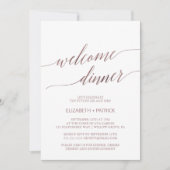 Elegant Roos Gold Calligrafie Welkomstwoord Kaart (Voorkant)