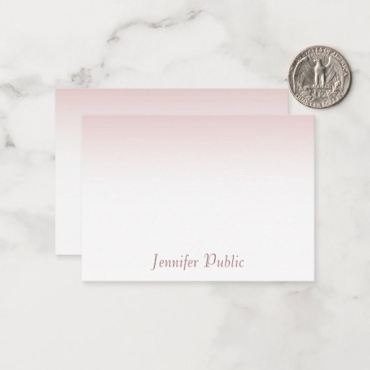 Elegant Roos Gold Calligraphed Script Sjabloon (Voorkant / Achterkant in situ)