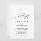 Elegant Roos Gold Calligraphy 21+ Wedding Kaart (Voorkant)