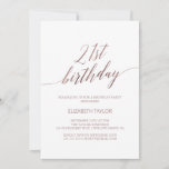 Elegant Roos Gold Calligraphy 21st Birthday Kaart<br><div class="desc">Deze elegante roos goudkalligrafie 21ste verjaardagsuitnodiging is perfect voor een eenvoudig verjaardagsfeest. Het lichtroze ontwerp is voorzien van een minimalistische kaart met romantische en grillige faux roos gouden folie. Opmerking: dit ontwerp biedt geen echte roos Gold folie. Het is een afbeelding van hoge kwaliteit gemaakt om eruit te zien als...</div>