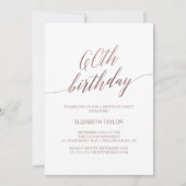 Elegant Roos Gold Calligraphy 60th Birthday Kaart (Voorkant)