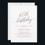 Elegant Roos Gold Calligraphy 60th Birthday Kaart<br><div class="desc">Deze elegante roos goudkalligrafie van 60ste verjaardag is perfect voor een eenvoudig verjaardagsfeest. Het lichtroze ontwerp is voorzien van een minimalistische kaart met romantische en grillige faux roos gouden folie. Opmerking: dit ontwerp biedt geen echte roos Gold folie. Het is een afbeelding van hoge kwaliteit gemaakt om eruit te zien...</div>