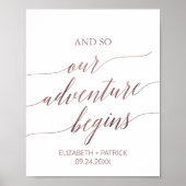 Elegant Roos Gold Calligraphy Adventure begint Poster (Voorkant)