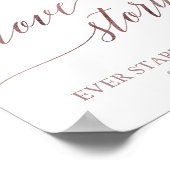 Elegant Roos Gold Calligraphy Alcohol Love Story Poster (Hoek)