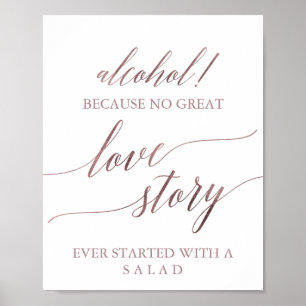 Elegant Roos Gold Calligraphy Alcohol Love Story Poster