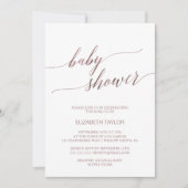 Elegant Roos Gold Calligraphy Baby shower Kaart (Voorkant)