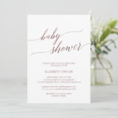 Elegant Roos Gold Calligraphy Baby shower Kaart (Staand voorkant)