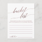 Elegant Roos Gold Calligraphy Bucket List Kaarten (Voorkant)