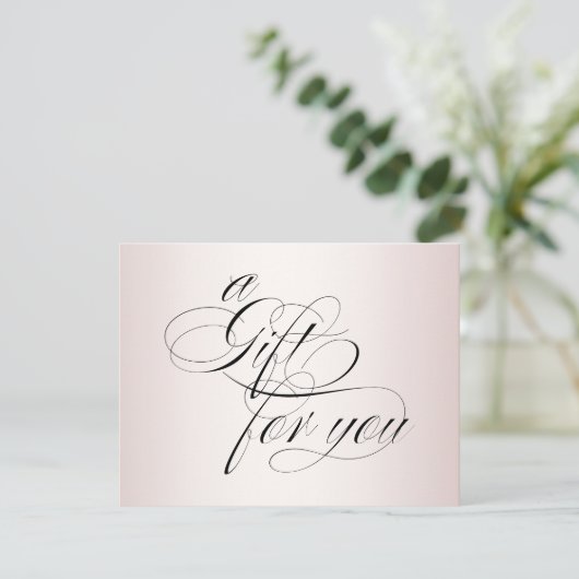 Elegant Roos Gold Calligraphy Cadeaubon (Staand voorkant)