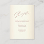 Elegant Roos Gold Calligraphy Champagne Wedding Informatiekaartje (Voorkant)