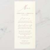 Elegant Roos Gold Calligraphy Champagne Wedding Menu (Voorkant)