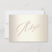 Elegant Roos Gold Calligraphy Champagne Wedding RSVP Kaartje (Achterkant)