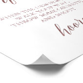 Elegant Roos Gold Calligraphy Confetti Toss Sign Poster (Hoek)