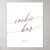 Elegant Roos Gold Calligraphy Cookie Bar Sign Poster (Voorkant)