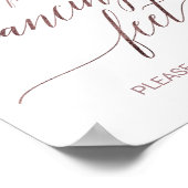 Elegant Roos Gold Calligraphy Dancing Feet Sign Poster (Hoek)