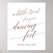 Elegant Roos Gold Calligraphy Dancing Feet Sign Poster (Voorkant)