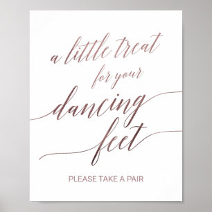 Elegant Roos Gold Calligraphy Dancing Feet Sign Poster