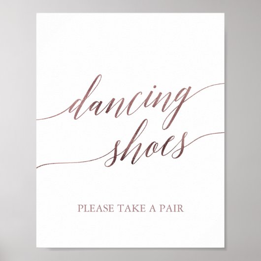 Elegant Roos Gold Calligraphy Dansende Showbord Poster (Voorkant)