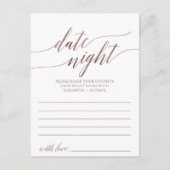 Elegant Roos Gold Calligraphy Date Night Idea Kaar Briefkaart (Voorkant)